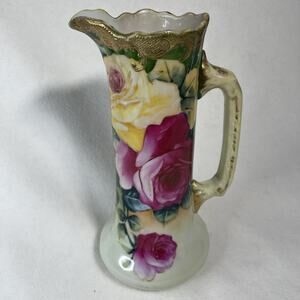 Monumental Japanese Nippon Style Unmarked Filigree Gold And Flowers Chocolatier